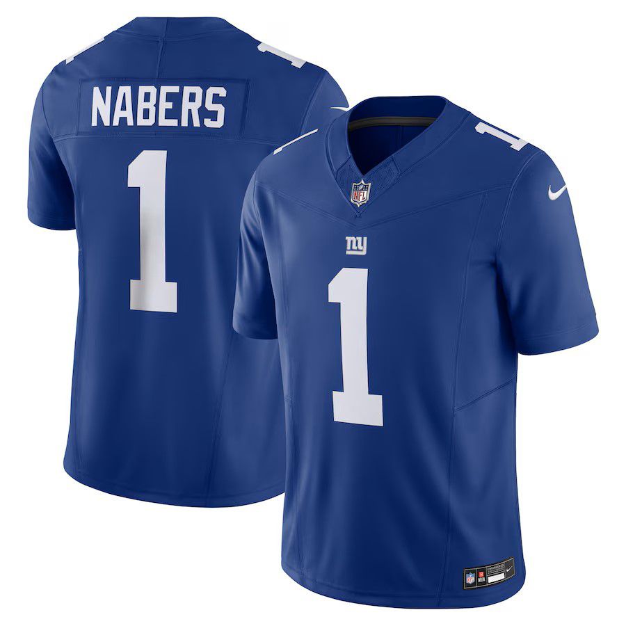 Men New York Giants #1 Malik Nabers Royal 2025 Nike Vapor F.U.S.E. Limited NFL Jersey->new york giants->NFL Jersey